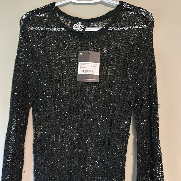 NWT the Ragged Priest Siren Sequin Distressed Knit Maxi 10 M - Picture 5 of 16